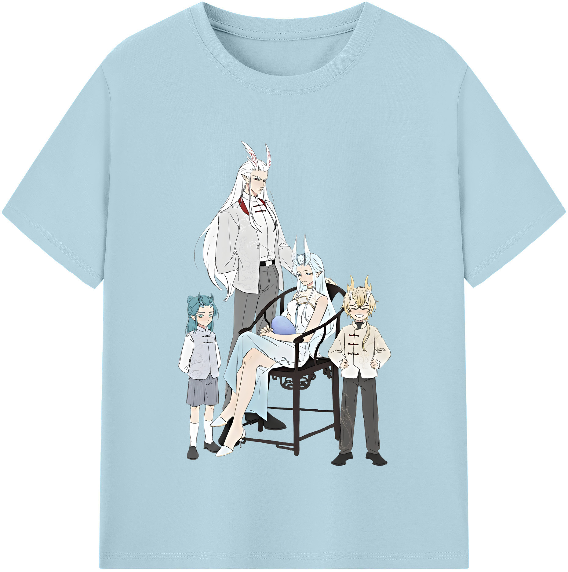 （画像用） Ne Zha 2 ナタ 魔童の大暴れ 綿100％半袖Tシャツ（フロントプリント）